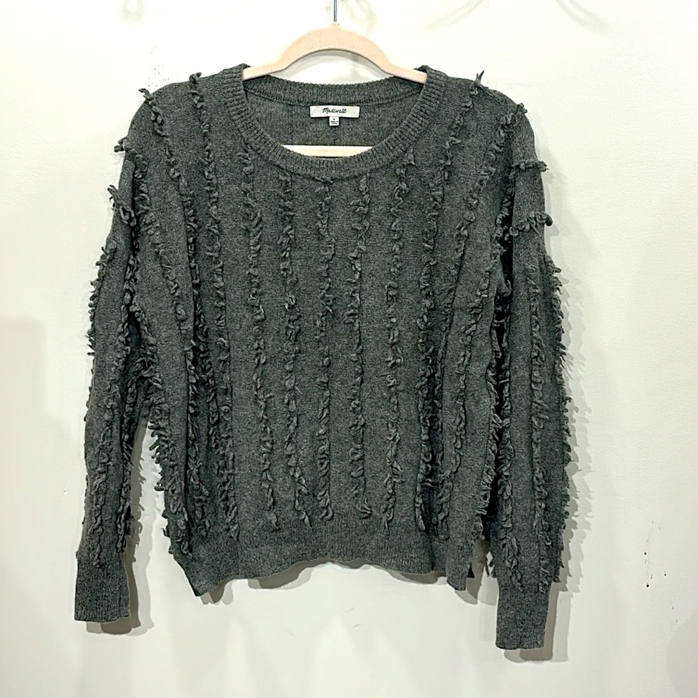 Madewell Fringe-Stripe Pullover Sweater